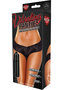 Hustler Toys Vibrating Panties Lace Up Back Thong With Hidden Vibe Pocket - Black - Medium/large